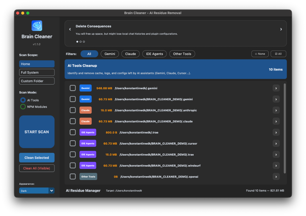 Brain Cleaner CLI Preview