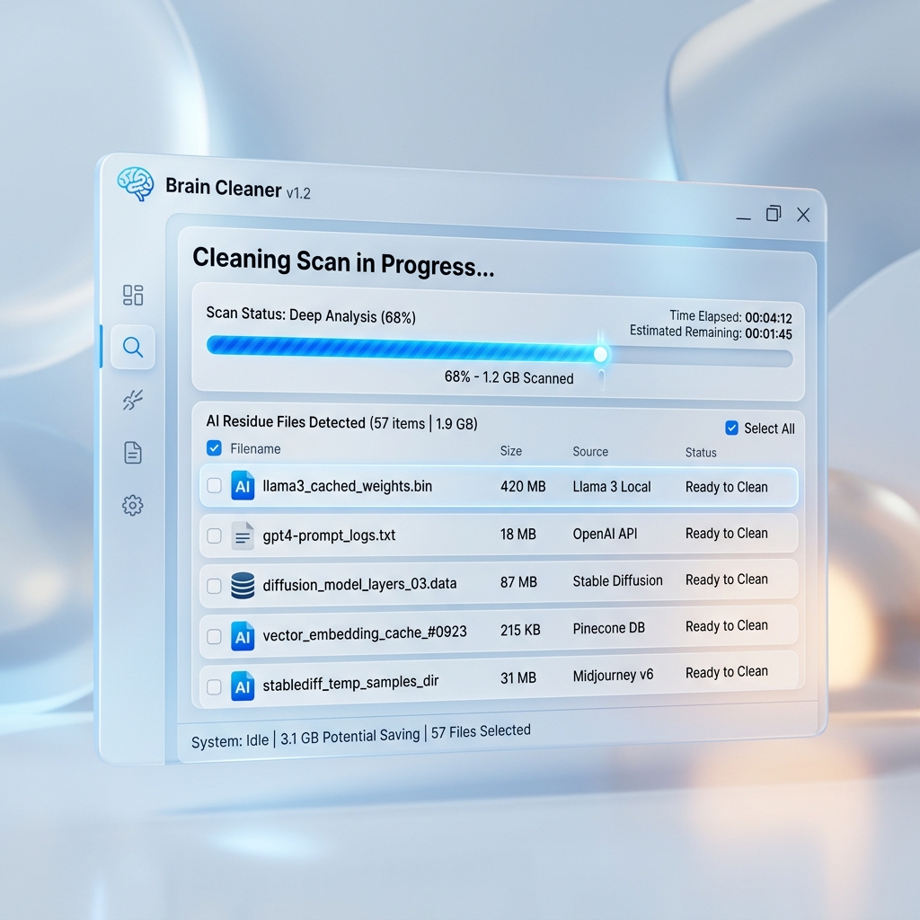 Brain Cleaner UI Mockup